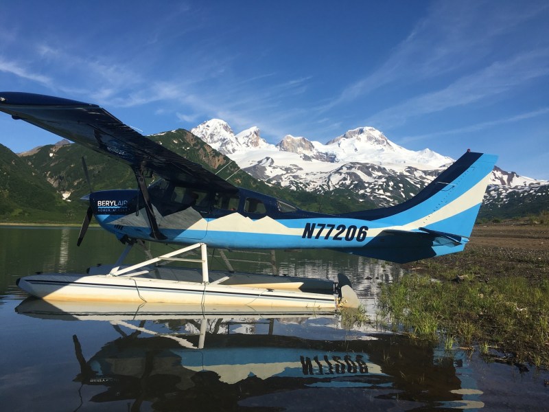 a airplane that is sitting on top of a mountain